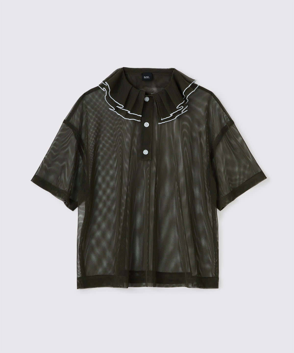 メッシュ フリル ポロ OLIVE AtOn50 Official Online Store