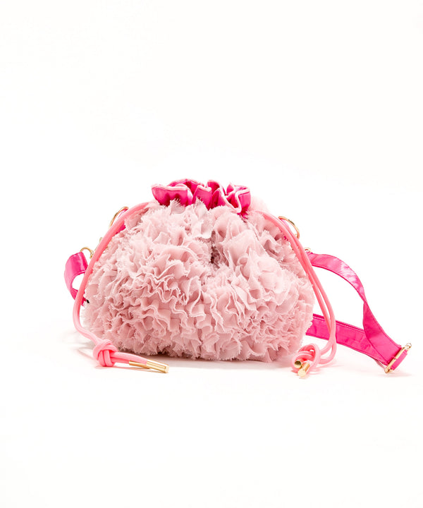 フリルリボン巾着バッグ PINK