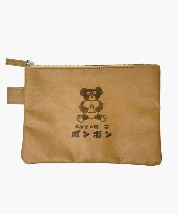 Cafe Bonbon Flat Pouch Beige