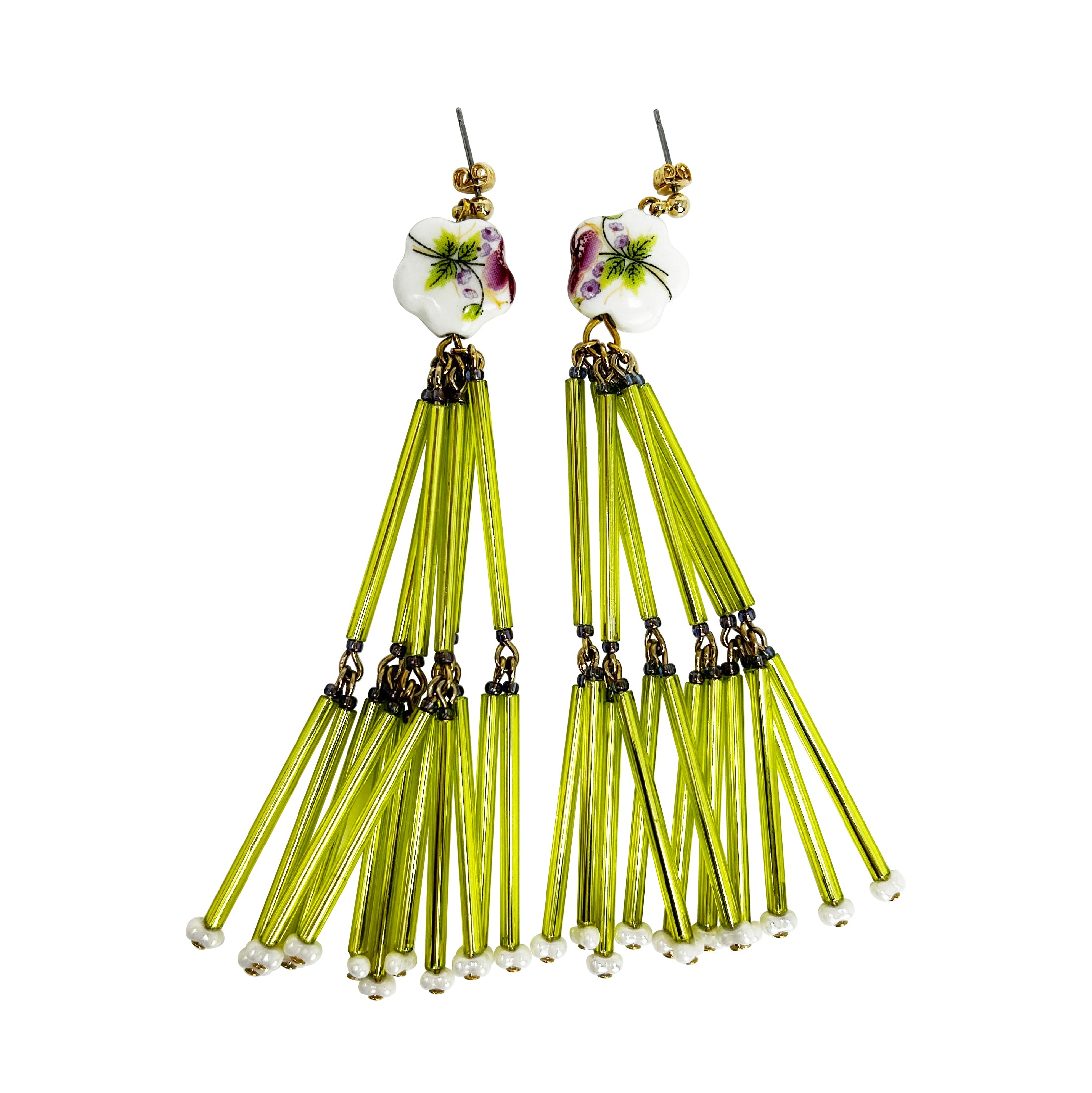 Chinese neon fringe earrings