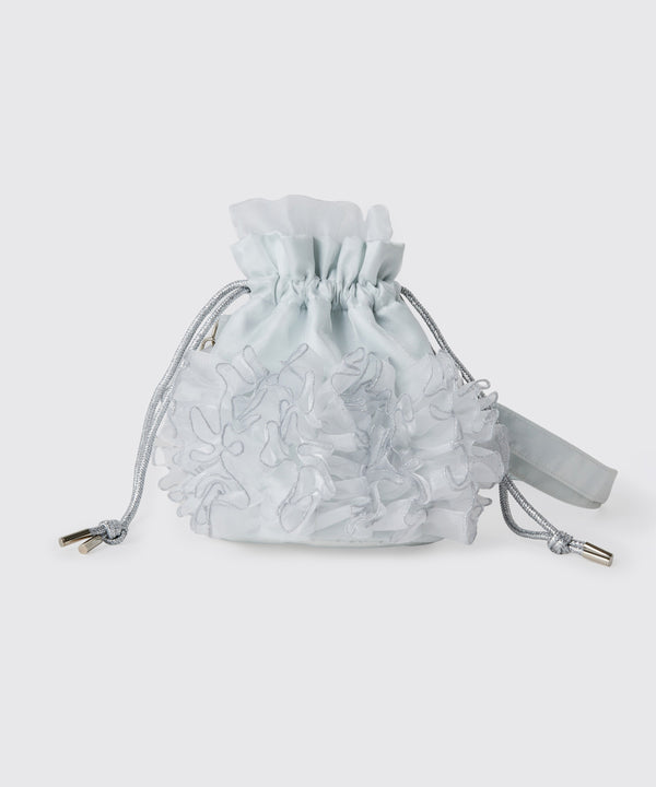 フリル巾着バッグWHITE
