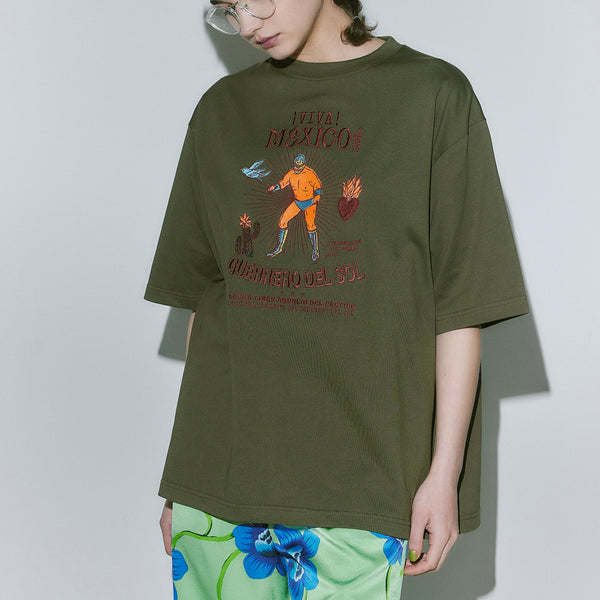 MEXICO  LUCHA T-SHIRT・OLIVE