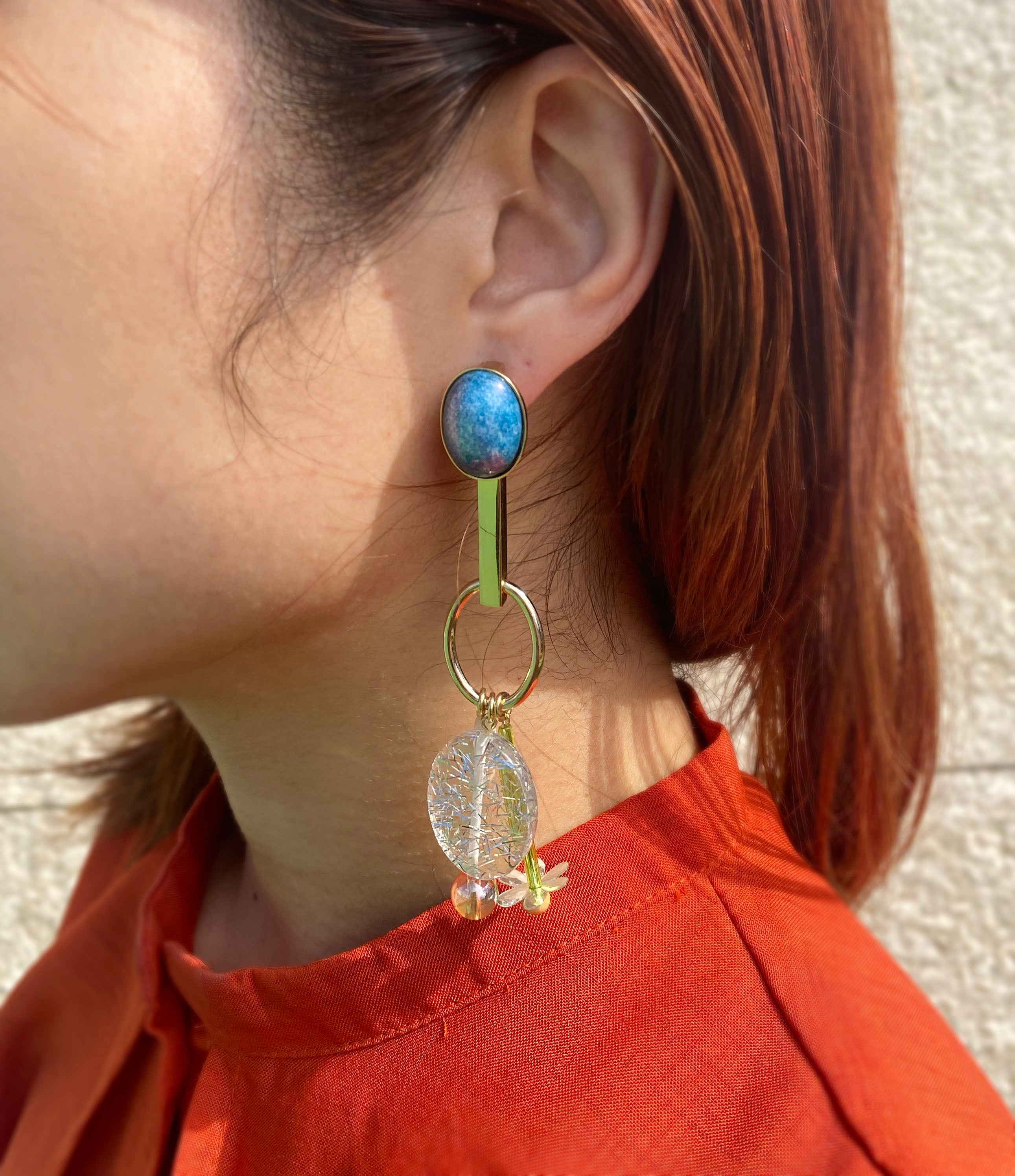 Mexican sparkling parts earrings blue
