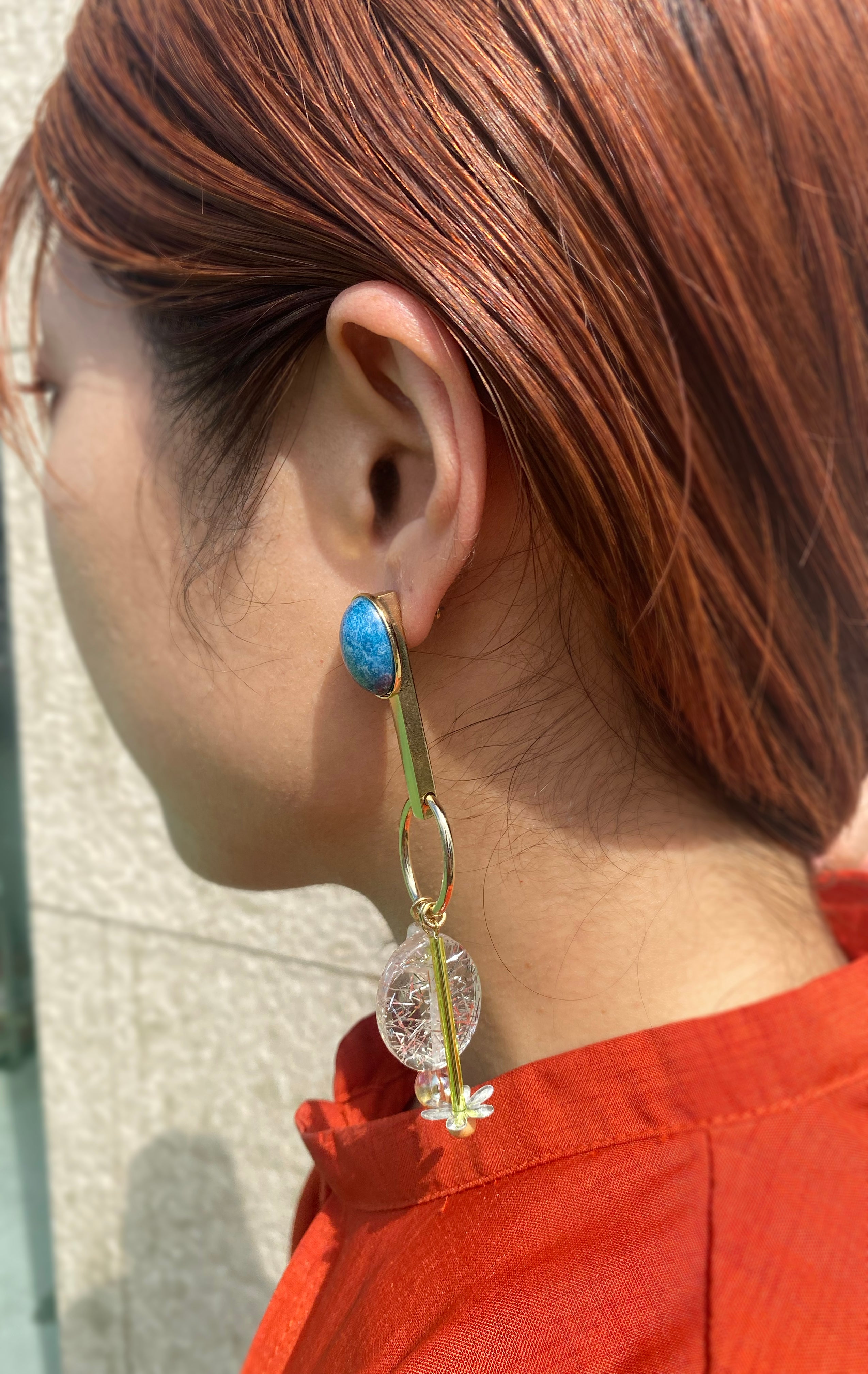 墨西哥閃光零件耳環藍色