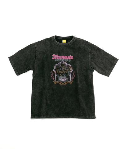INDIA Namaste S/S VINTAGE-LIKE T-SHIRT  CHARCOAL GRAY