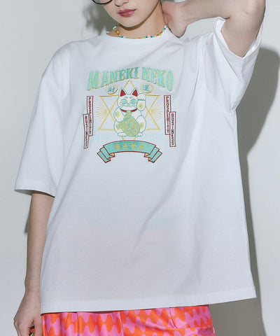 JAPAN 招き猫 Tシャツ ホワイト
