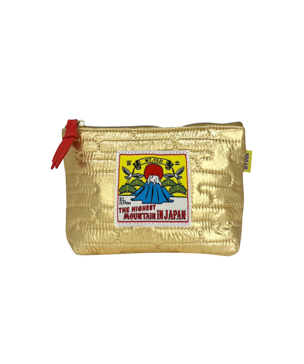 JAPAN METALLIC GOLD POUCH Mt.Fuji