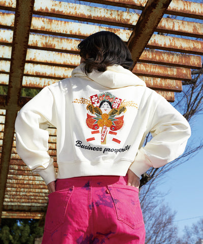 JAPAN KUMADE ZIPUP HOODIE OFFWHITE  M