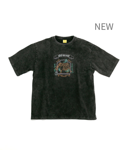 《NEW》INDIA ELEPHANT S/S VINTAGE-LIKE T-SHIRT CHARCOAL GRAY