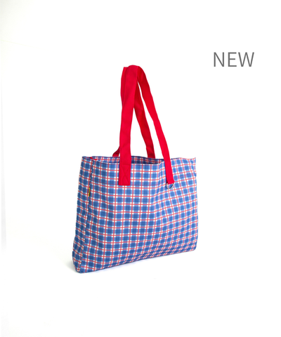 《NEW》BLUE CHECK BOX TOTEBAG