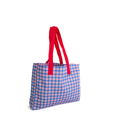 BLUE CHECK BOX TOTEBAG