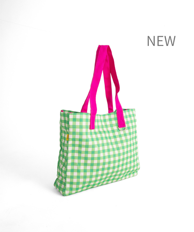 《NEW》GREEN CHECK BOX TOTEBAG