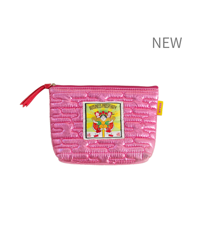 《NEW》JAPAN 熊手 キルトポーチ ピンク