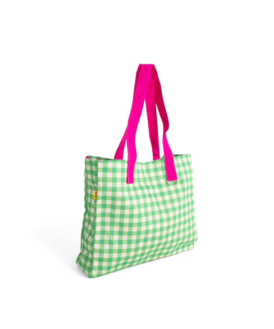 GREEN CHECK BOX TOTEBAG