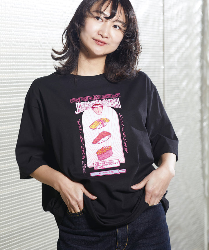 JAPAN 寿司 Tシャツ ブラック AtOn50 Official Online Store