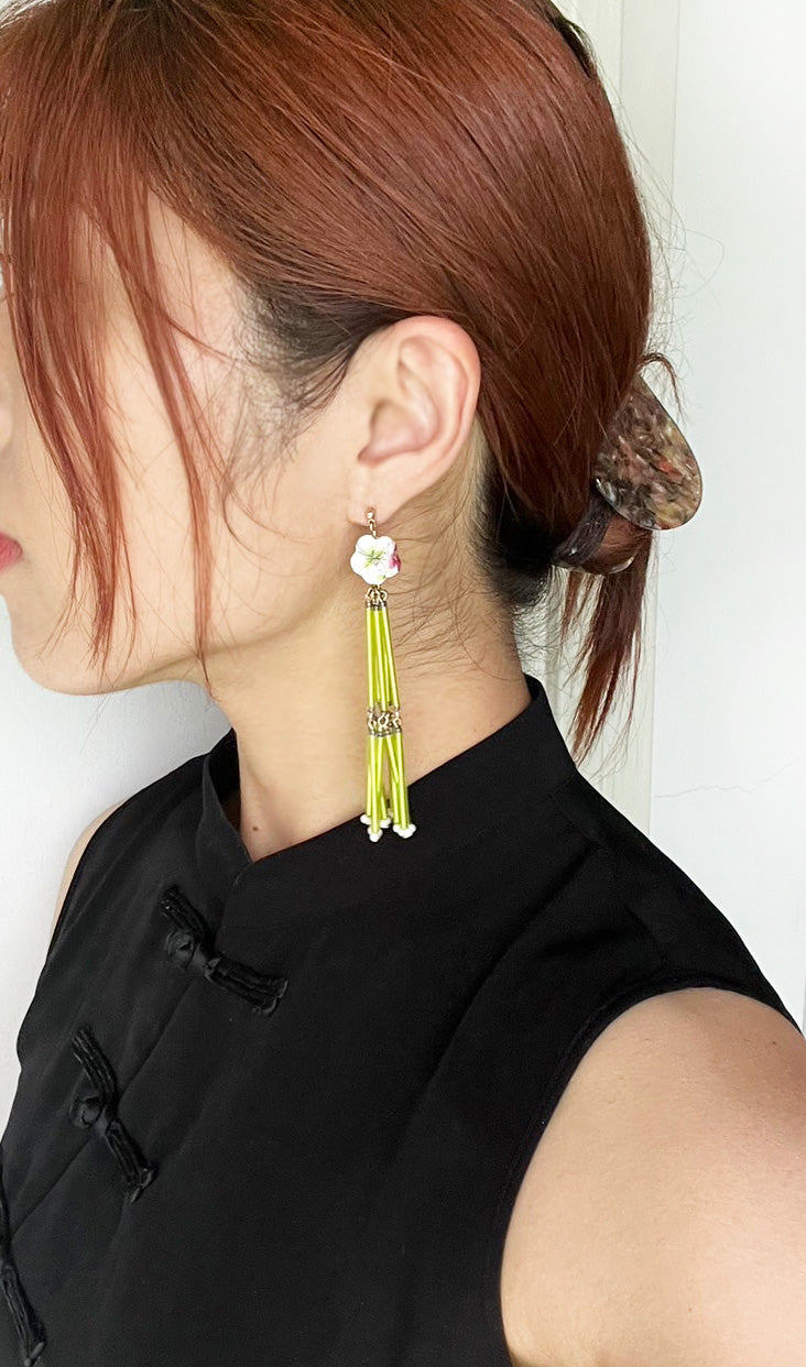 중국 네온 프린지 귀걸이