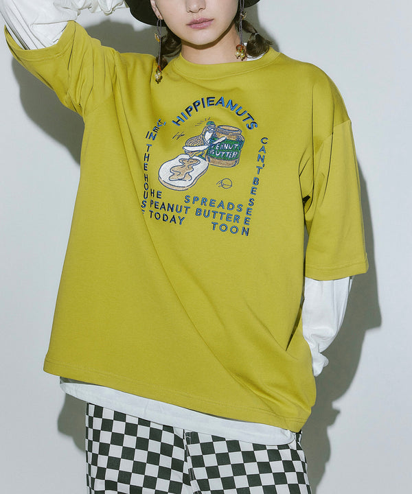 U.S.A  HIPPIENUTS T-SHIRT・MUSTARD