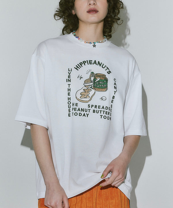 U.S.A  HIPPIENUTS T-SHIRT・WHITE