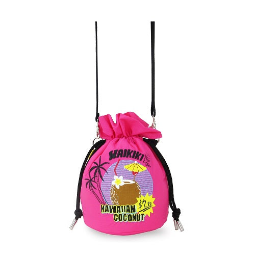 American Coconut Drawstring Shoulder Bag Pink