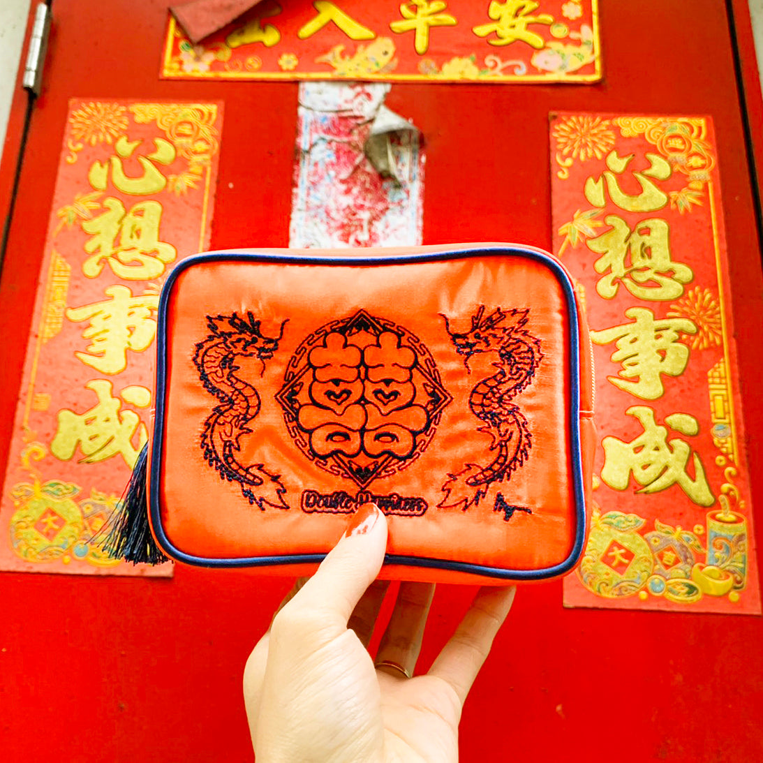 Hong Kong Square Pouch Double Happiness